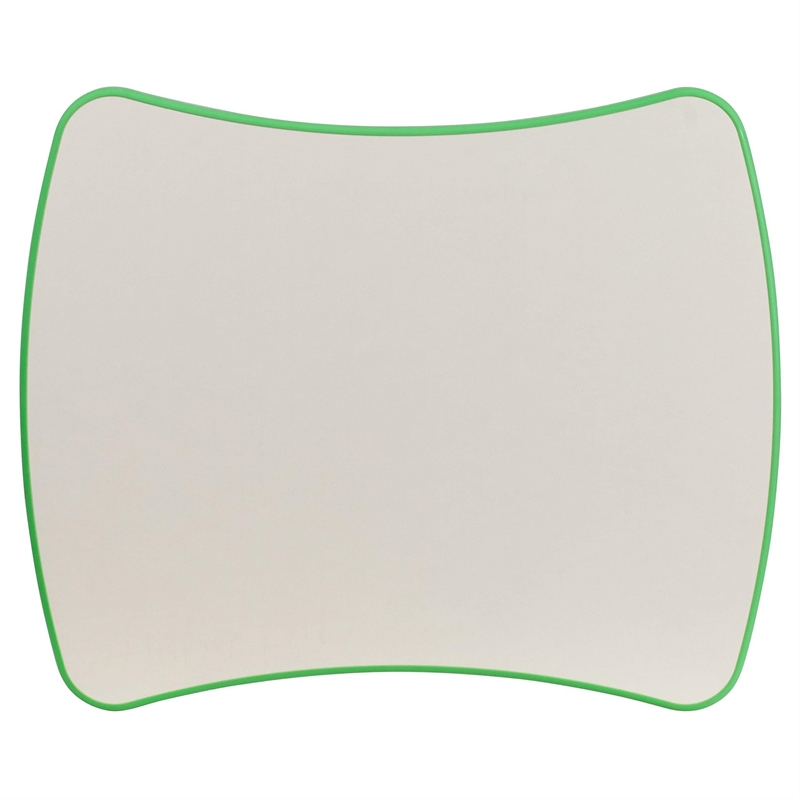 Bowery Hill Plastic Curved Rectangular Activity Table in Blue/Gray
