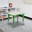 Bowery Hill Plastic Curved Rectangular Activity Table in Blue/Gray