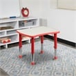 Bowery Hill Plastic Curved RectangularActivity Table in Red/Gray