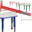 Bowery Hill Plastic Curved RectangularActivity Table in Red/Gray