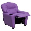 Bowery Hill Kids Recliner in Lavender with Cup Holder