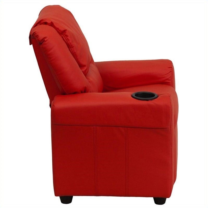 Bowery Hill Faux Leather Recliner in Red