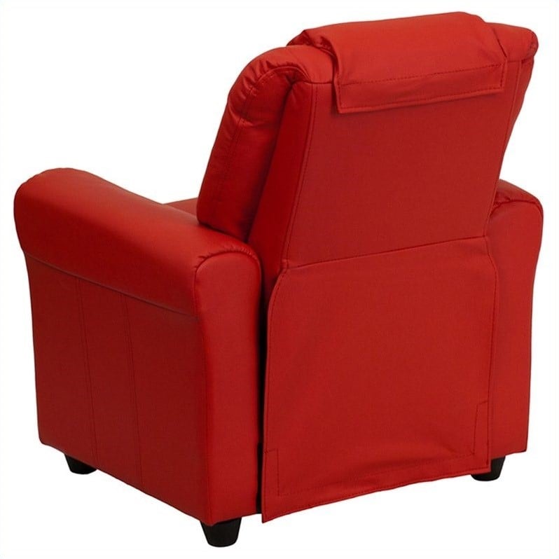 Bowery Hill Faux Leather Recliner in Red