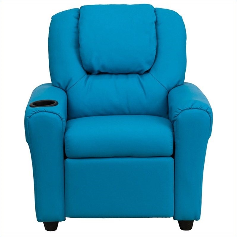 Bowery Hill Faux Leather Recliner in Turquoise