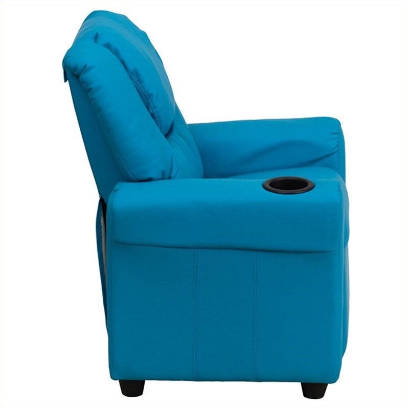 Bowery Hill Faux Leather Recliner in Turquoise