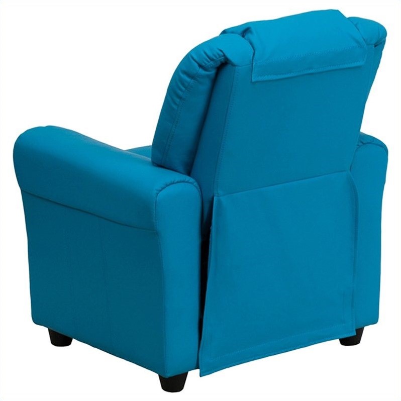 Bowery Hill Faux Leather Recliner in Turquoise