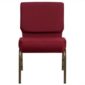bowery hill church stacking chair in gold and burgundy