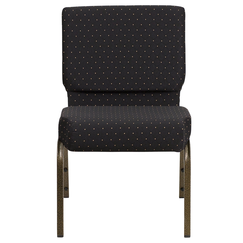 Bowery Hill Dotted Church Stacking Guest Chair in Black