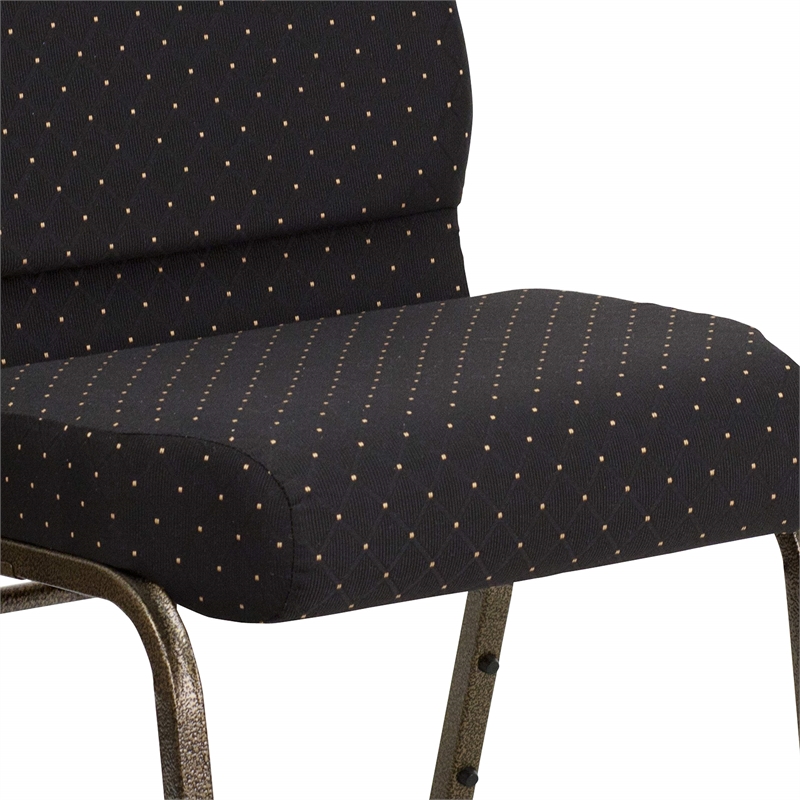 Bowery Hill Dotted Church Stacking Guest Chair in Black