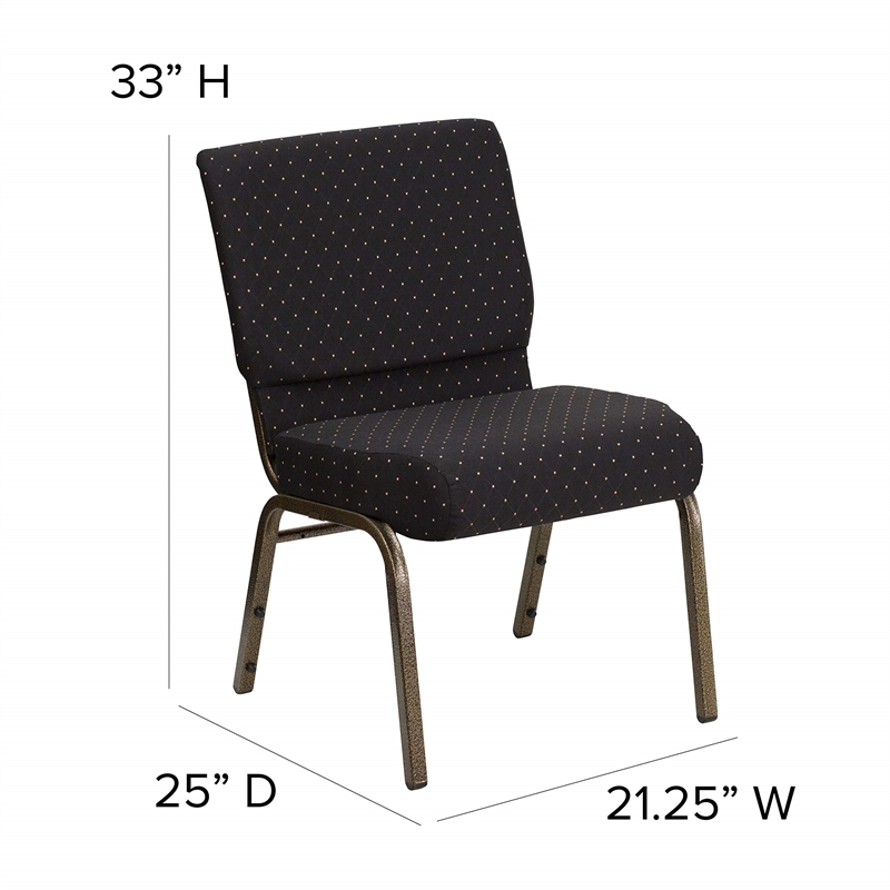Bowery Hill Dotted Church Stacking Guest Chair in Black