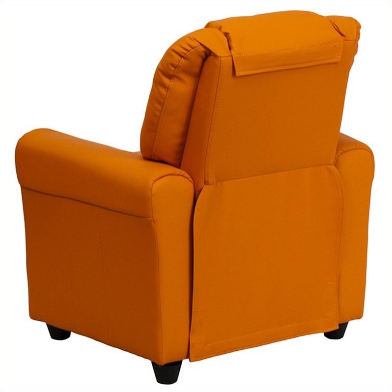 Bowery Hill Faux Leather Recliner in Orange