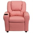 Bowery Hill Faux Leather Recliner in Pink