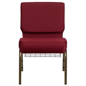 bowery hill church stacking chair in burgundy and gold