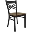 Bowery Hill Black Back Metal Dining Chair in Mahogany