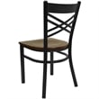 Bowery Hill Black Back Metal Dining Chair in Mahogany