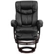 Bowery Hill LeatherSoft Black Recliner Integrated Headrest 41.25