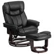 Bowery Hill LeatherSoft Black Recliner Integrated Headrest 41.25