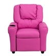 Bowery Hill Faux Leather Recliner in Hot Pink
