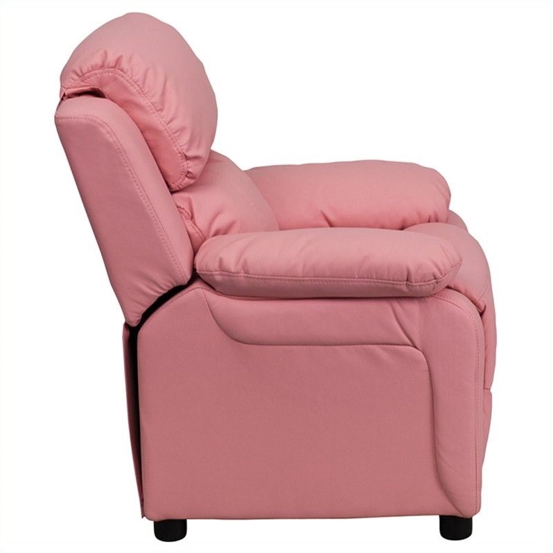 Bowery Hill Padded Kids Recliner in Pink