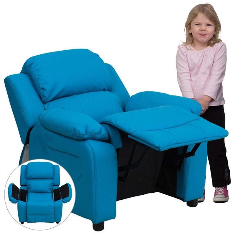 Bowery Hill Kids Recliner in Turquoise