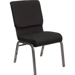 bowery hill church stacking guest chair in black