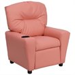 Bowery Hill Kids Recliner in Pink with Cup Holder