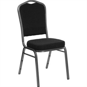 bowery hill banquet stacking chair in silver vein metal