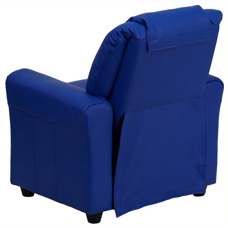 Bowery Hill Faux Leather Recliner in Blue