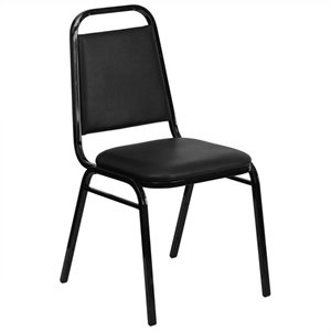 bowery hill banquet stacking chair in black