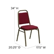 Bowery Hill Fabric/Metal Trapezoid Back Banquet Stacking Chair in Red/Gold