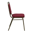 Bowery Hill Fabric/Metal Trapezoid Back Banquet Stacking Chair in Red/Gold