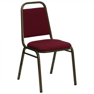 bowery hill banquet stacking chair in burgundy and gold