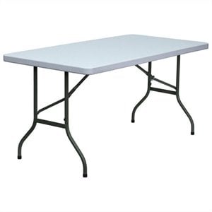 bowery hill blow molded folding table in white
