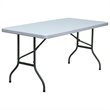 Bowery Hill Blow Molded Folding Table in White