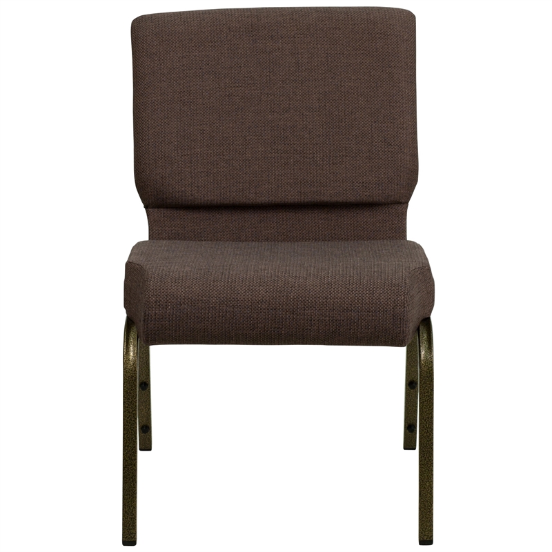 Bowery Hill Stacking Church Stacking Guest Chair in Brown