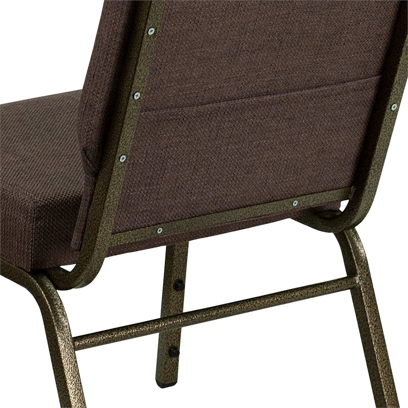 Bowery Hill Stacking Church Stacking Guest Chair in Brown