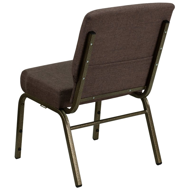 Bowery Hill Stacking Church Stacking Guest Chair in Brown