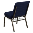 Bowery Hill Patterned Church Stacking Chair in Navy Blue