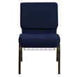 Bowery Hill Patterned Church Stacking Chair in Navy Blue