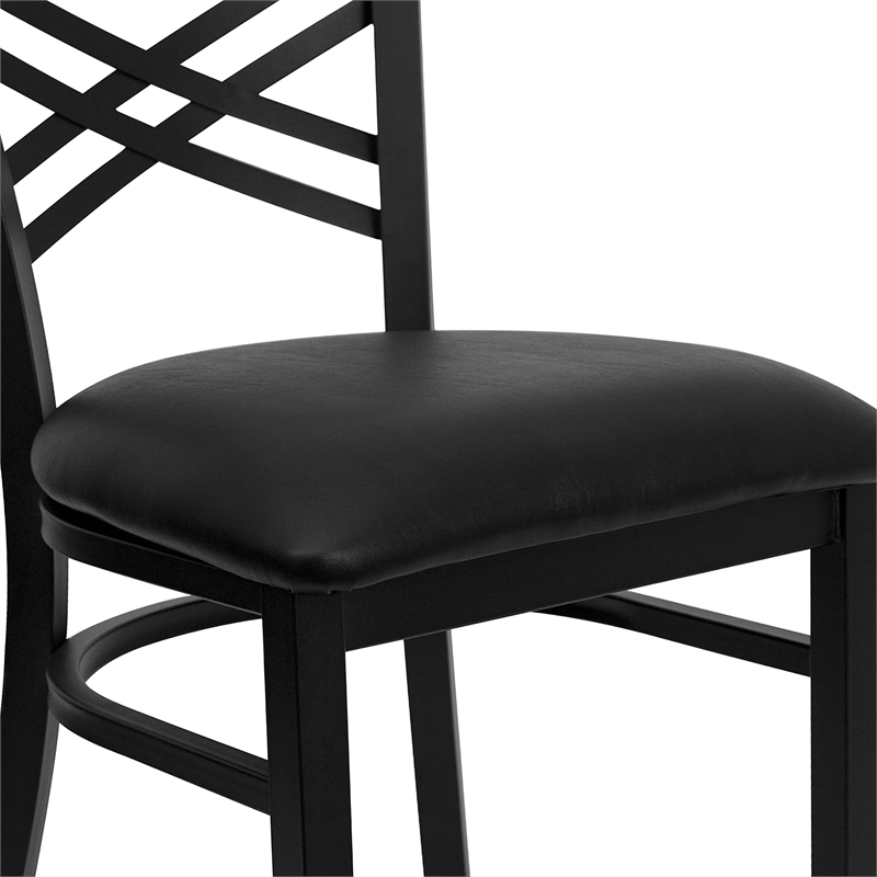 Bowery Hill Back Metal Dining Chair in Black