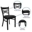 Bowery Hill Back Metal Dining Chair in Black