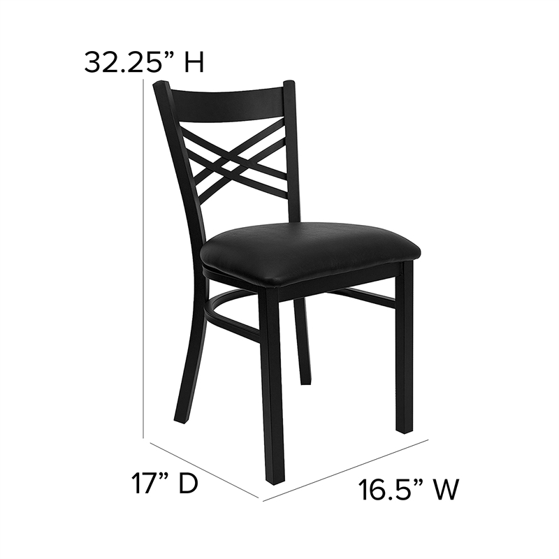 Bowery Hill Back Metal Dining Chair in Black