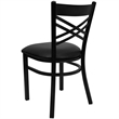 Bowery Hill Back Metal Dining Chair in Black