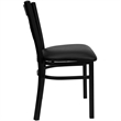 Bowery Hill Back Metal Dining Chair in Black