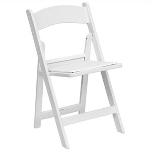 bowery hill transitional folding chair in white