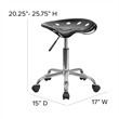 Bowery Hill 25.75'' Metal Vibrant Adjustable Bar Stool in Black