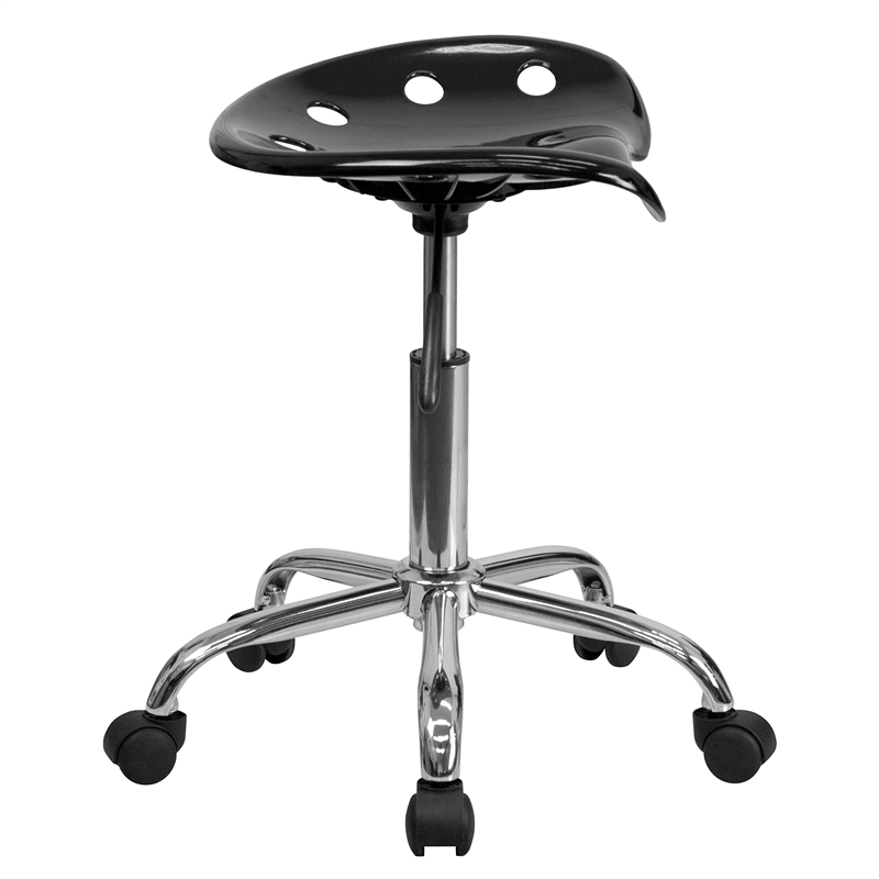 Bowery Hill 25.75'' Metal Vibrant Adjustable Bar Stool in Black