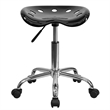 Bowery Hill 25.75'' Metal Vibrant Adjustable Bar Stool in Black