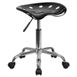 Bowery Hill 25.75'' Metal Vibrant Adjustable Bar Stool in Black