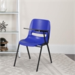 Bowery Hill Contemporary Metal/Plastic Ergonomic Shell Chair in Blue